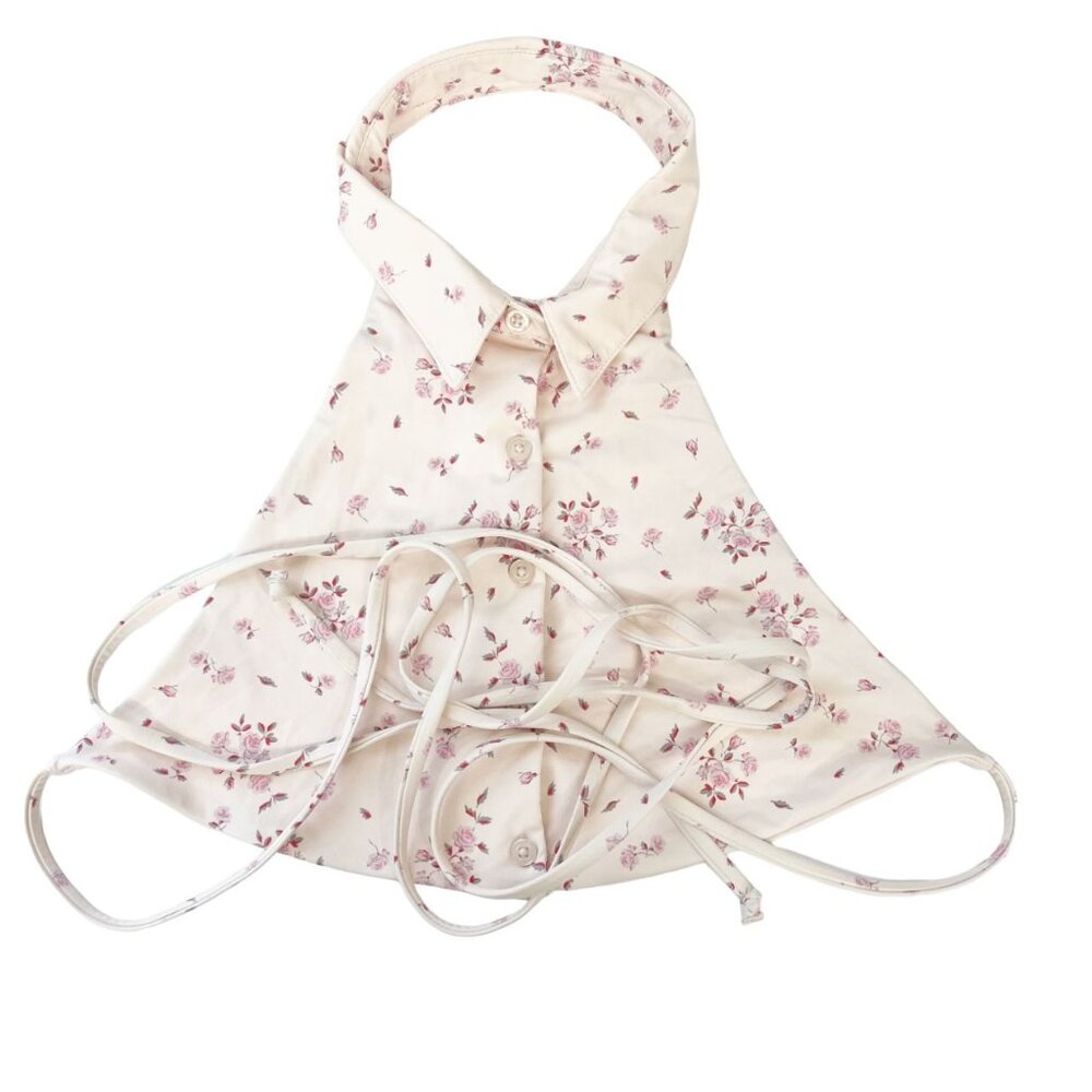 Frankies Bikinis Ellie Halter High Neck Bikini Top Wrap Around Floral Size Large